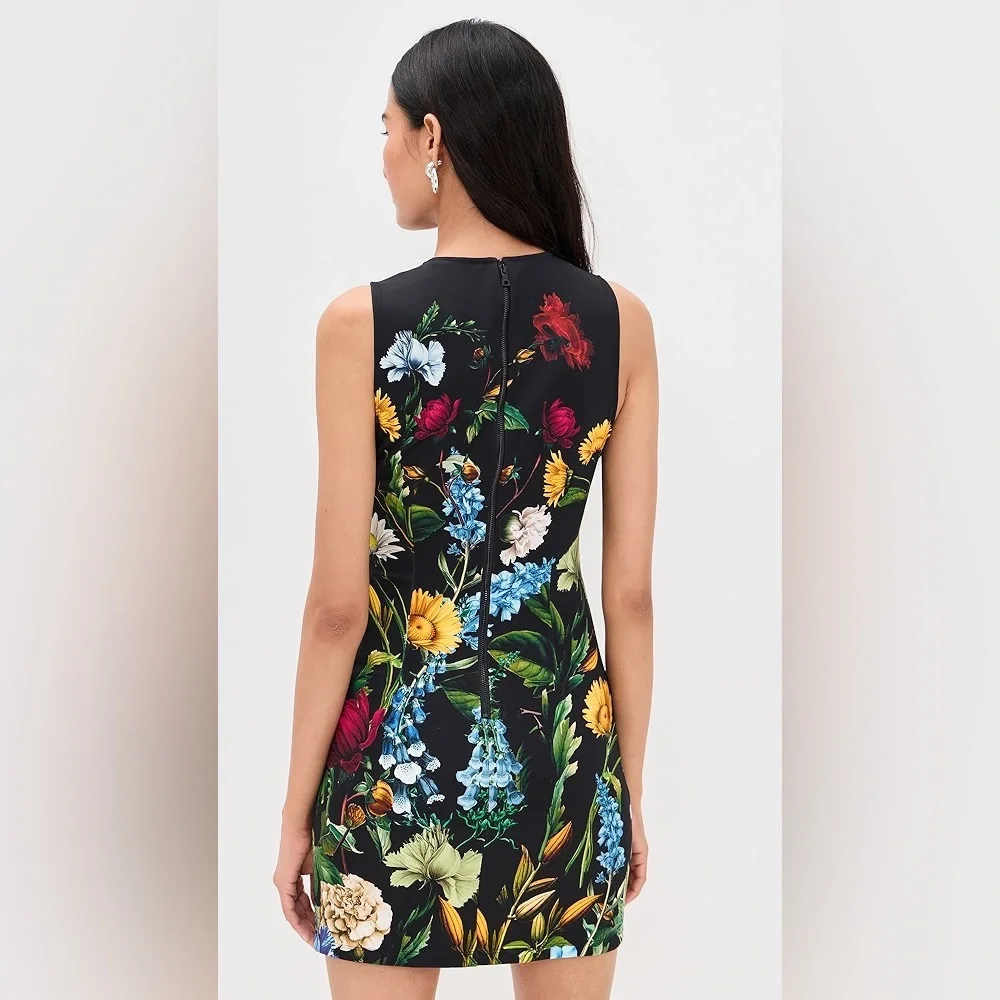 Alice + Olivia Wynell A-Line Mini Dress in Social Hour Black 2 - Picture 3 of 8